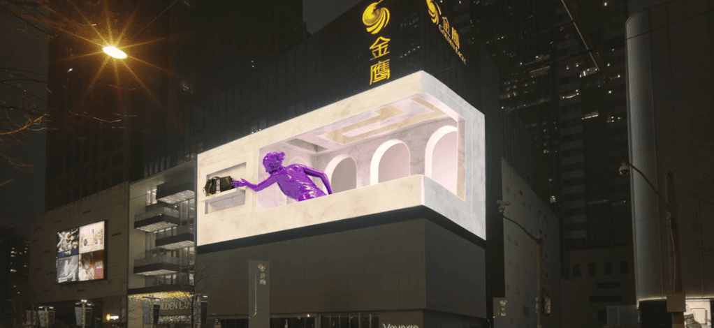 Greca Goddess | Purple statue reaching out the Greca Goddes bag